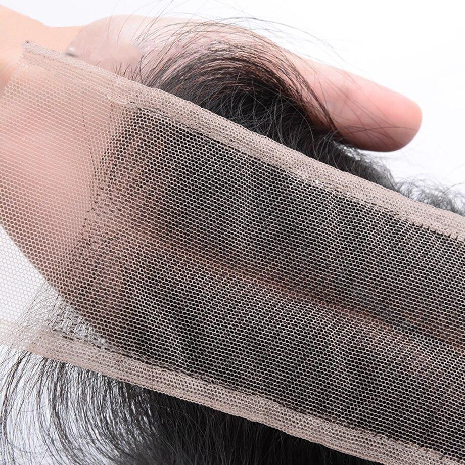 10A Grade Brazilian Straight 2x6 Lace Closure featuring Remy human hair, showcasing a natural straight texture and hand-tied Swiss lace base.