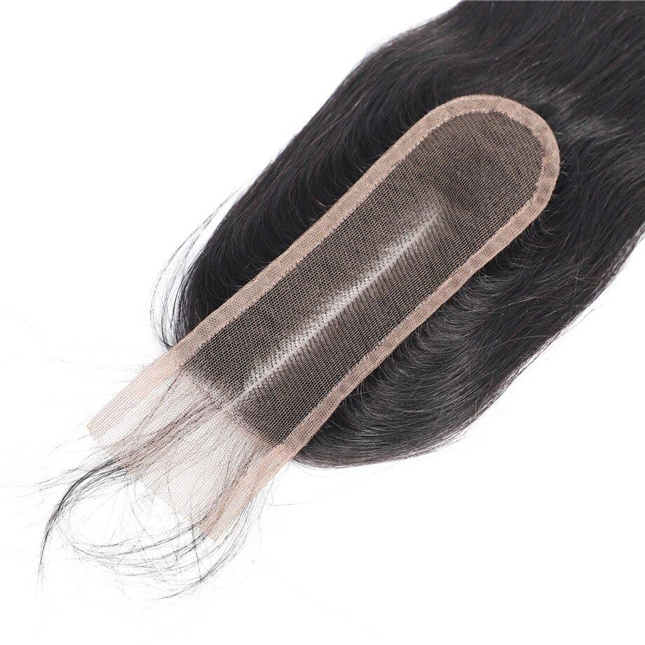 10A Grade Brazilian Straight 2x6 Lace Closure featuring Remy human hair, showcasing a natural straight texture and hand-tied Swiss lace base.