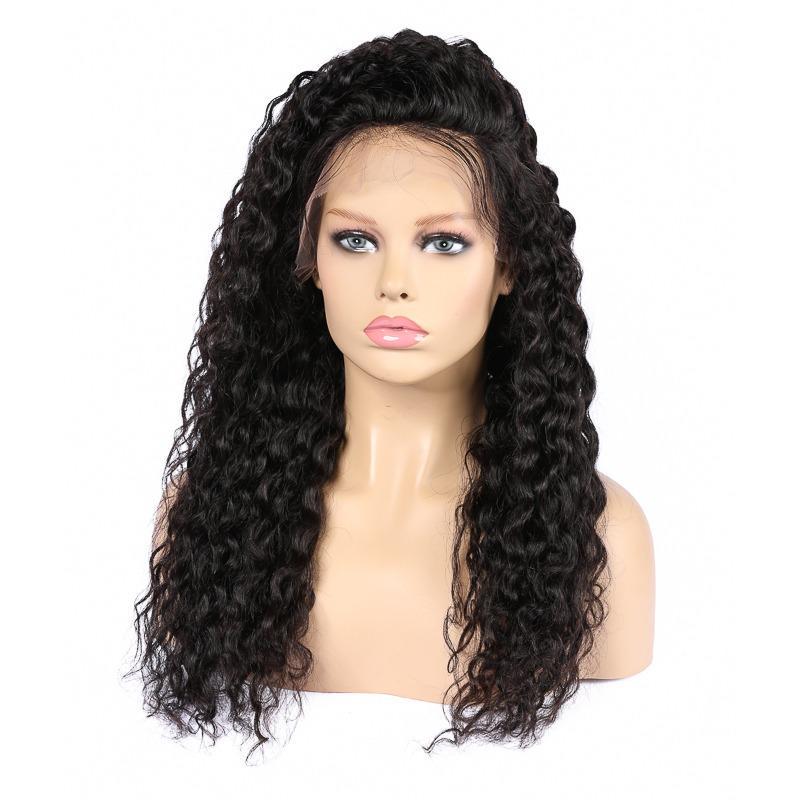 A beautiful 13x4 Jerry Curl Lace Front Human Hair Wig showcasing natural curls and a secure lace front for a realistic look.