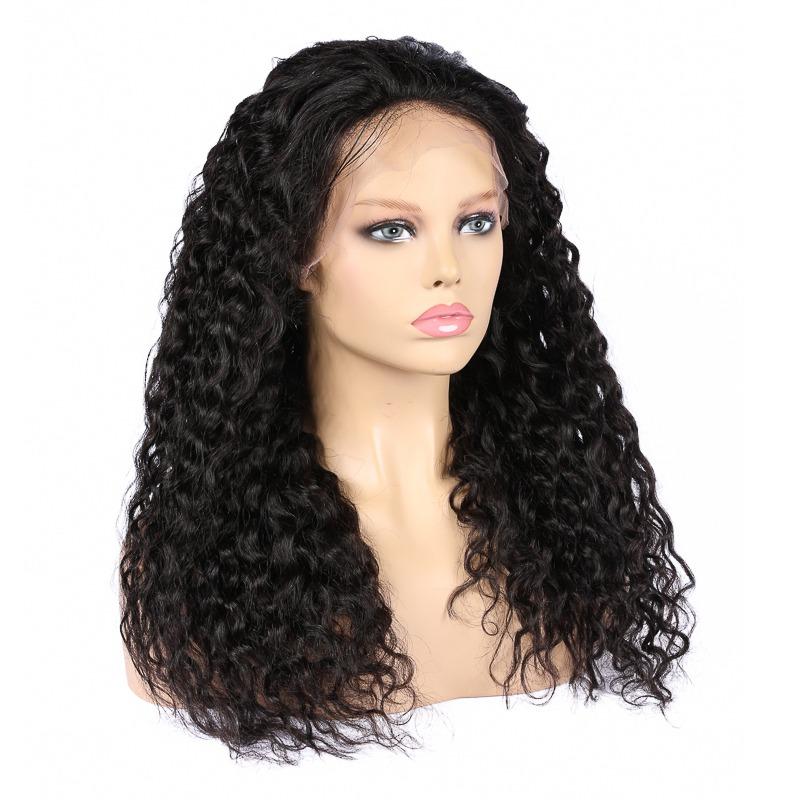 A beautiful 13x4 Jerry Curl Lace Front Human Hair Wig showcasing natural curls and a secure lace front for a realistic look.