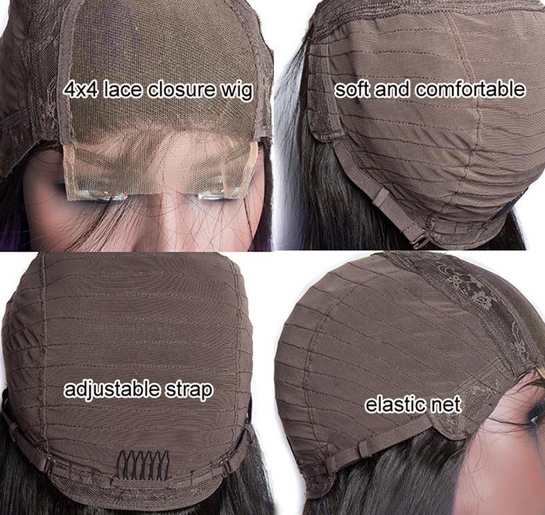 A 180% density full 4x4 transparent lace front straight human hair wig displayed on a mannequin, showcasing its natural look and high-quality remy hair.