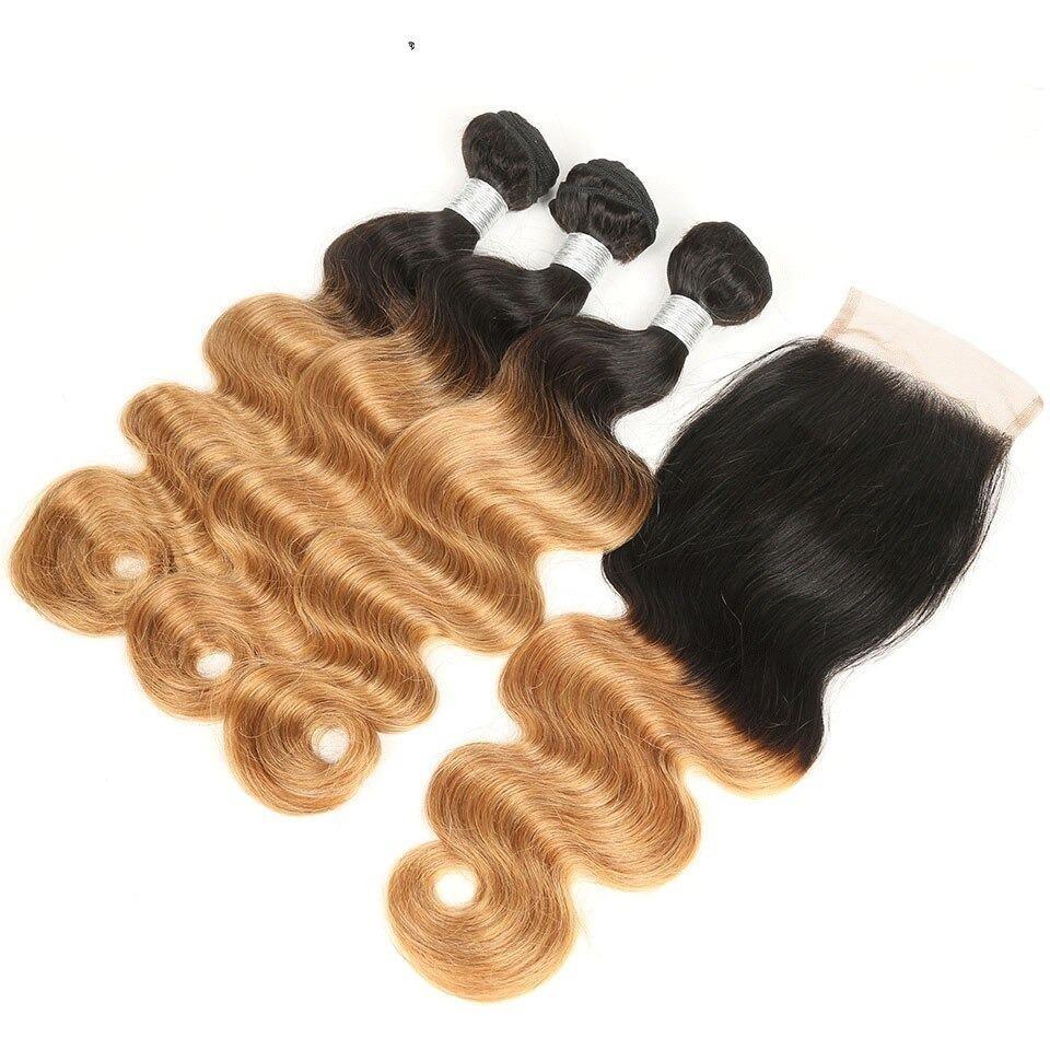 High-quality #27 Body Wave 10A Grade hair bundles with 4x4 closures and 13x4 frontal, showcasing beautiful waves and rich color.