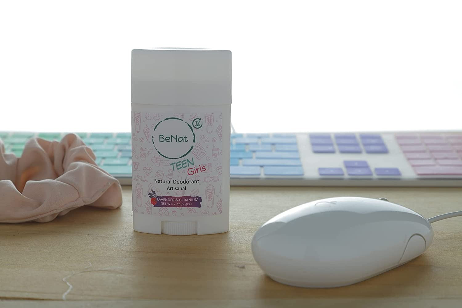 Two all-natural deodorants for kids and teens in a pack, featuring a colorful design and eco-friendly packaging.