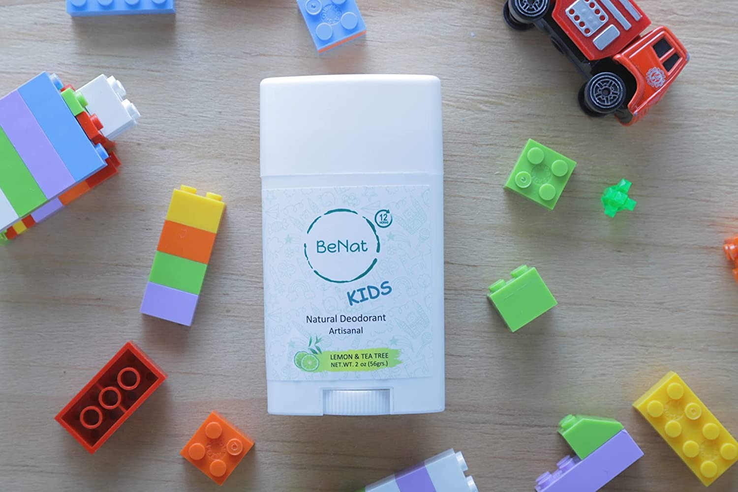 Two all-natural deodorants for kids and teens in a pack, featuring a colorful design and eco-friendly packaging.