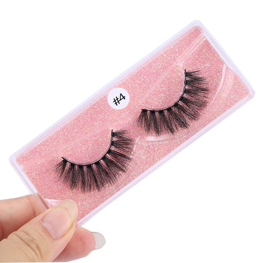 A close-up of 3D Mink Lashes in a packaging box, showcasing their natural soft texture and thickness.