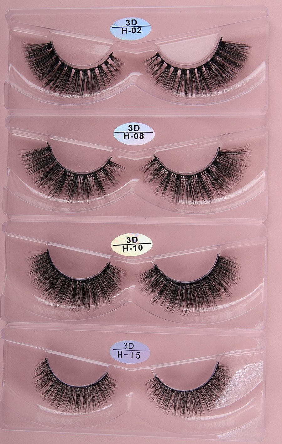 A close-up of 3D Mink Lashes in a packaging box, showcasing their natural soft texture and thickness.
