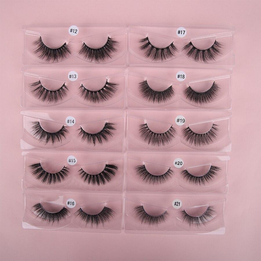 A close-up of 3D Mink Lashes in a packaging box, showcasing their natural soft texture and thickness.