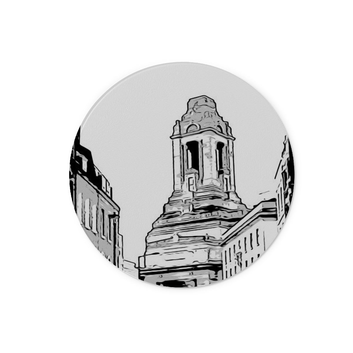 A Grand Place Glass Chopping Board showcasing its crystal-clear surface and sleek design, perfect for food preparation.