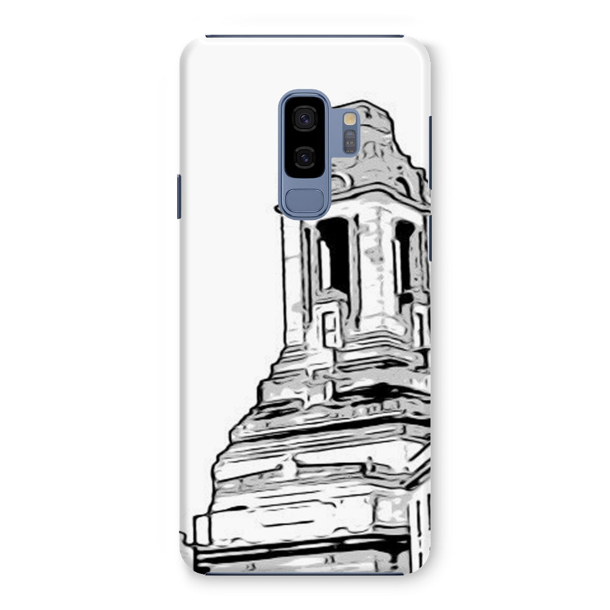 A Grand Place Snap Phone Case showcasing its durable shatterproof plastic design and snug fit for various phone models.