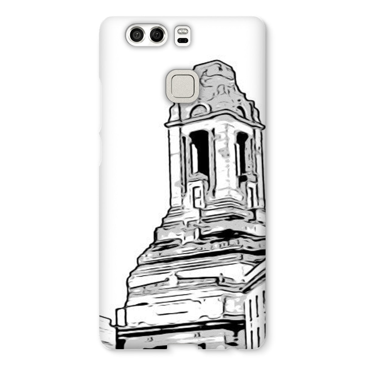 A Grand Place Snap Phone Case showcasing its durable shatterproof plastic design and snug fit for various phone models.