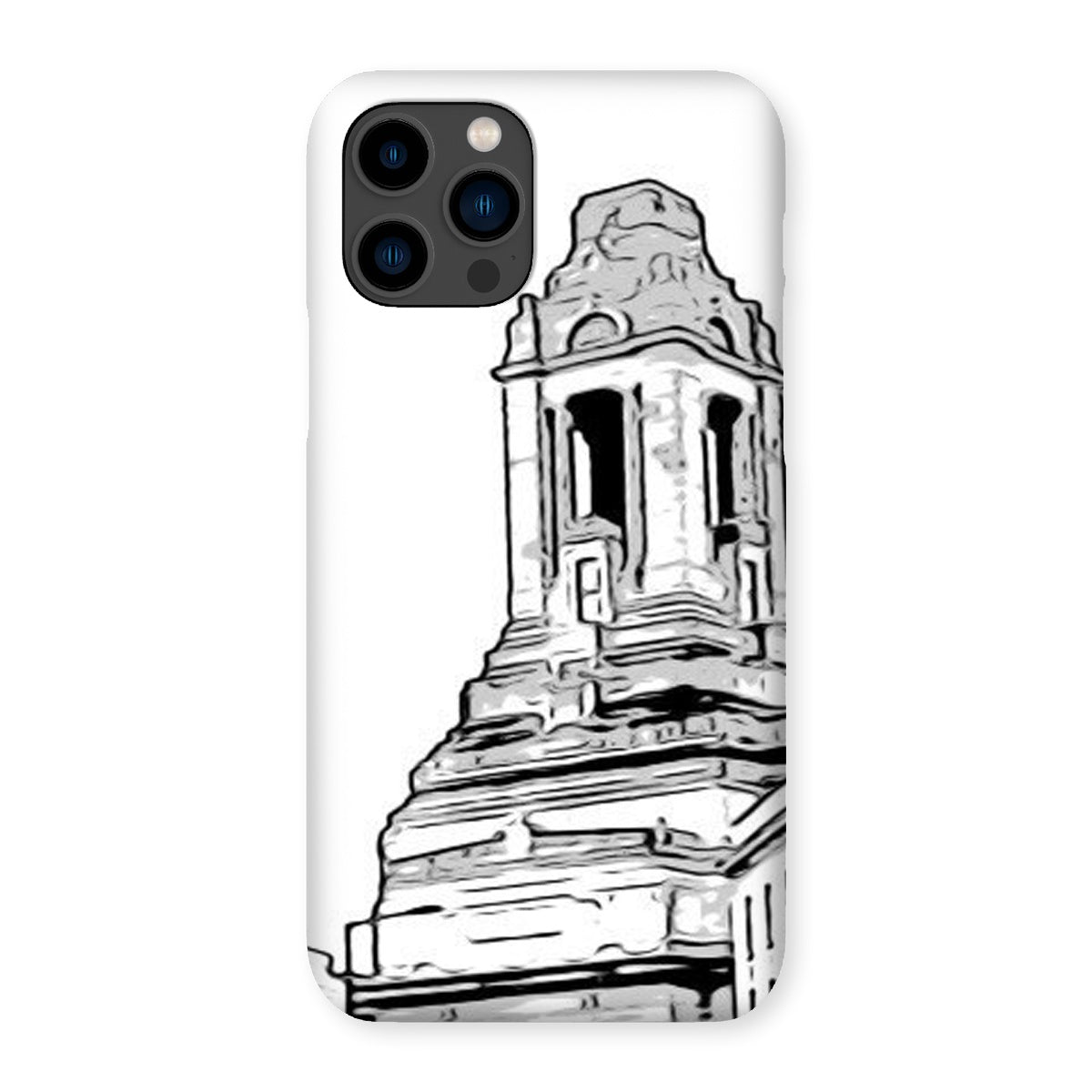 A Grand Place Snap Phone Case showcasing its durable shatterproof plastic design and snug fit for various phone models.