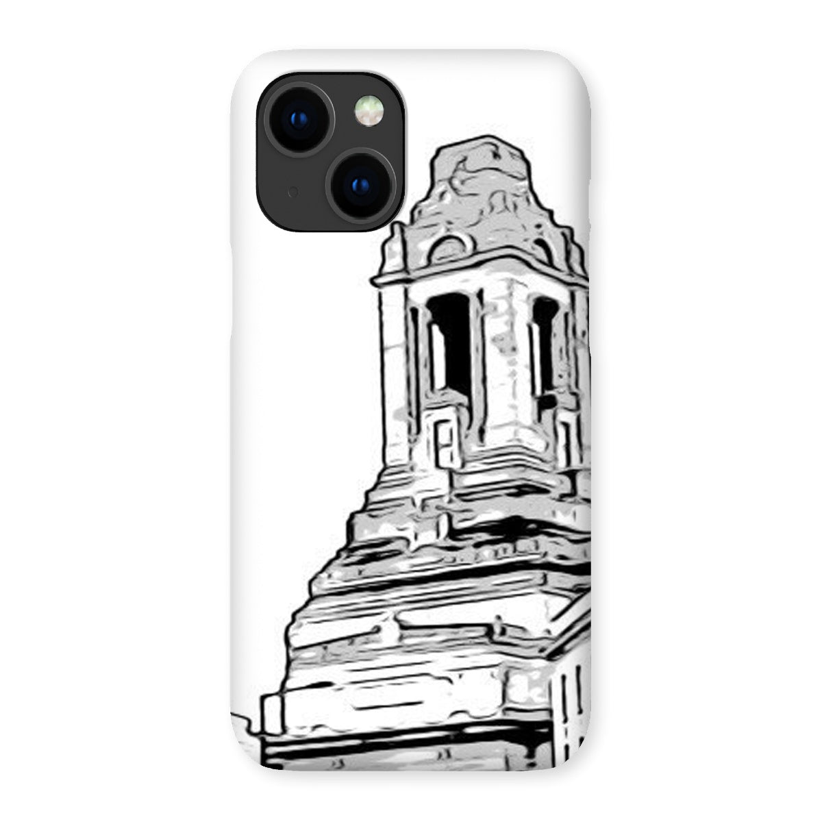 A Grand Place Snap Phone Case showcasing its durable shatterproof plastic design and snug fit for various phone models.