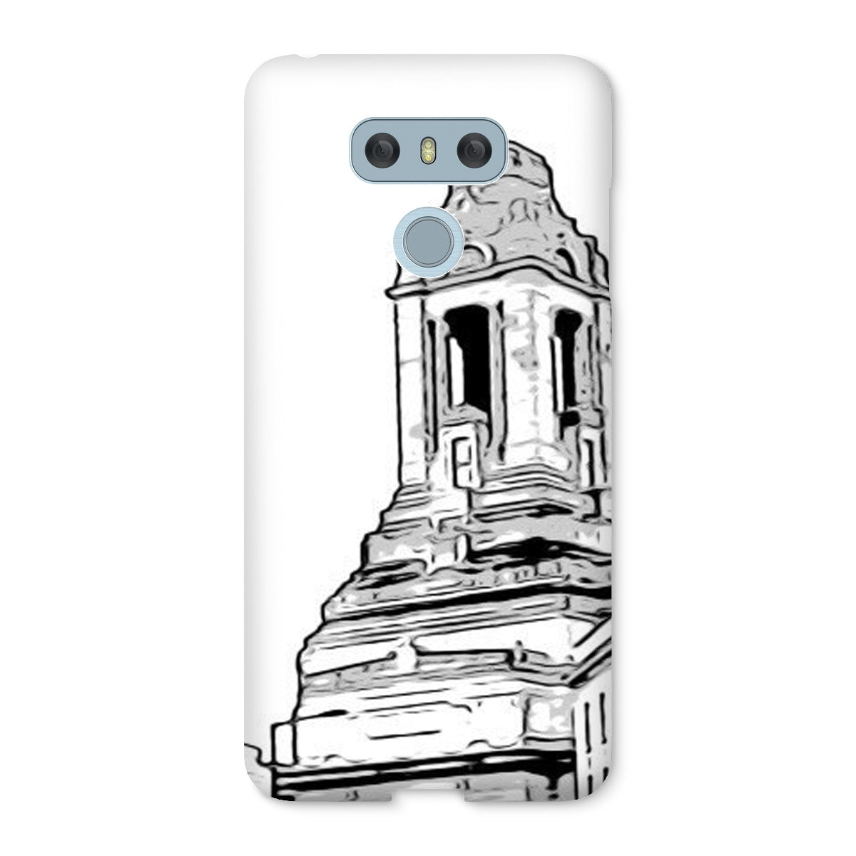 A Grand Place Snap Phone Case showcasing its durable shatterproof plastic design and snug fit for various phone models.