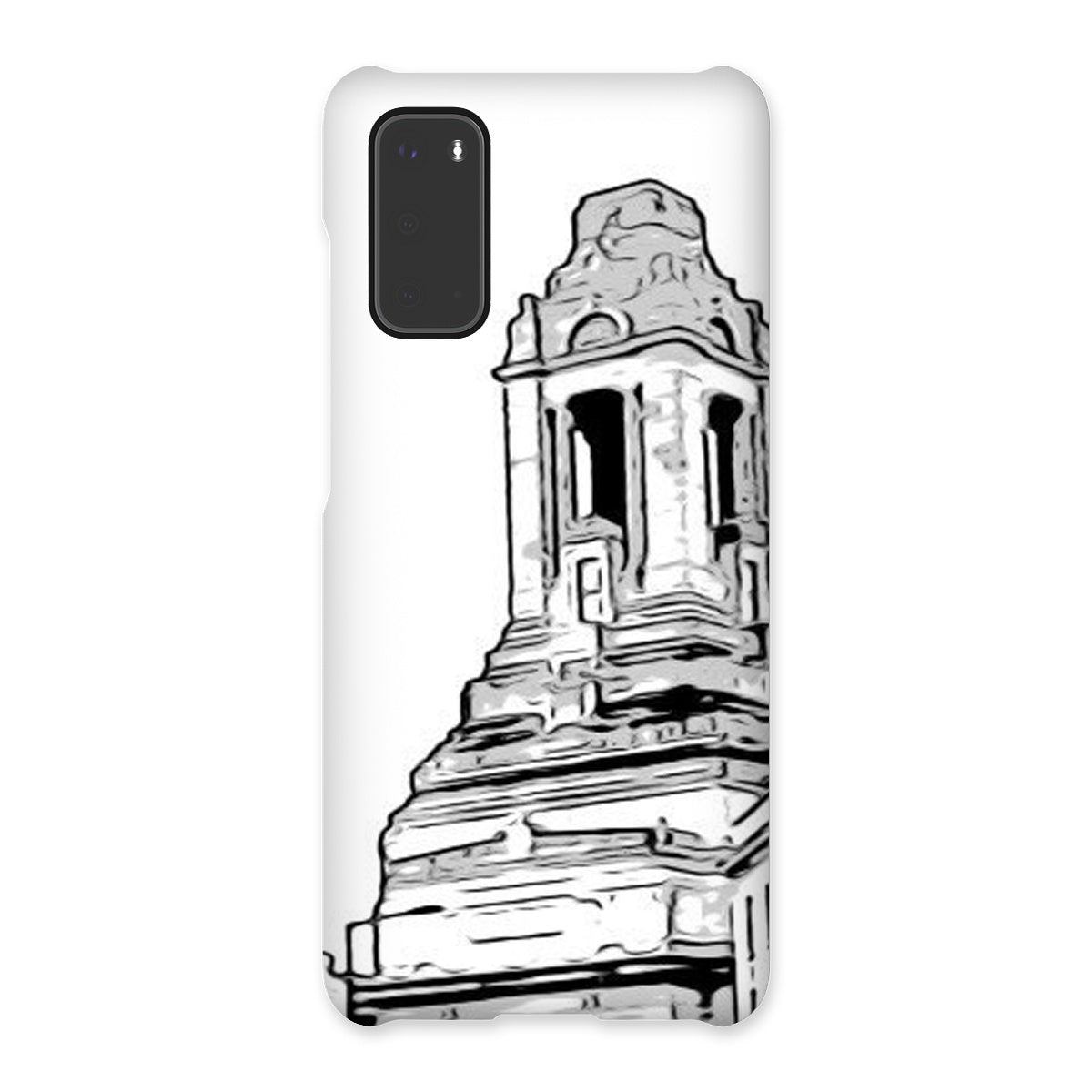 A Grand Place Snap Phone Case showcasing its durable shatterproof plastic design and snug fit for various phone models.