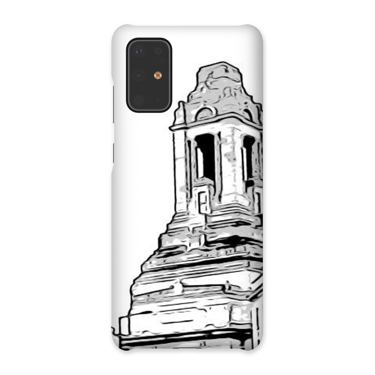 A Grand Place Snap Phone Case showcasing its durable shatterproof plastic design and snug fit for various phone models.