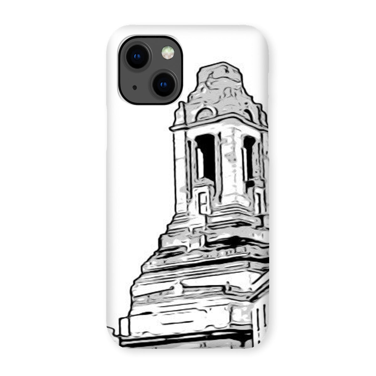 A Grand Place Snap Phone Case showcasing its durable shatterproof plastic design and snug fit for various phone models.