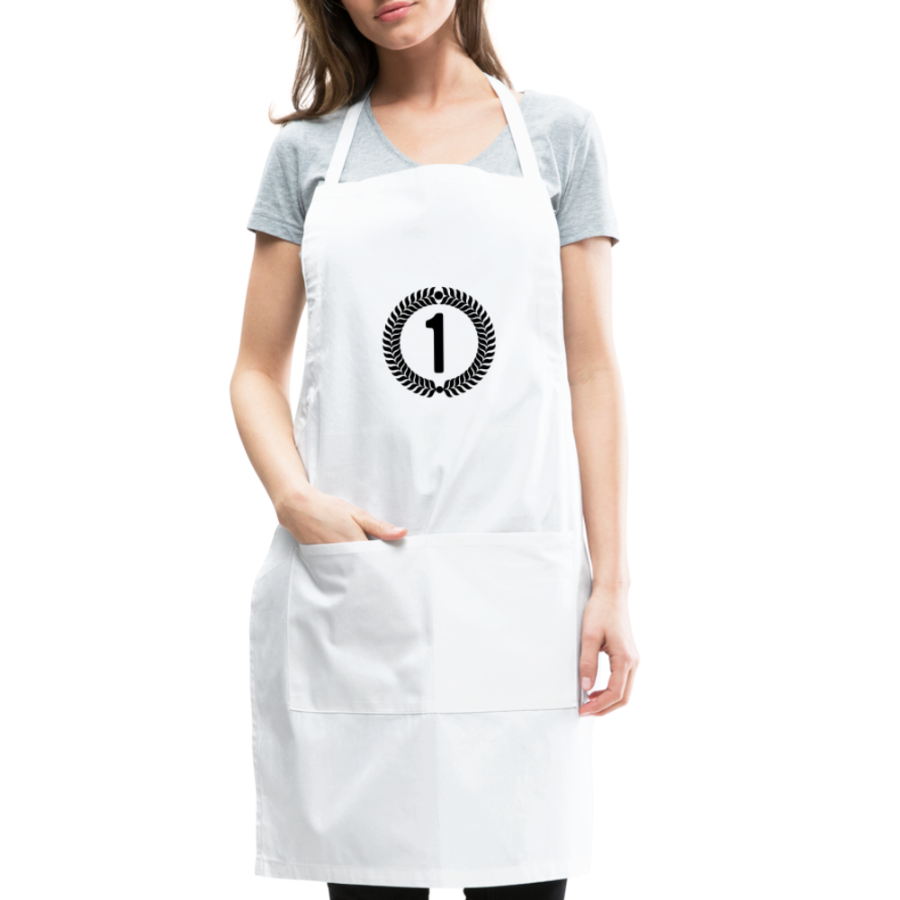 Adjustable Apron made of lightweight cotton, featuring a split front pocket and adjustable drawstring for a comfortable fit.