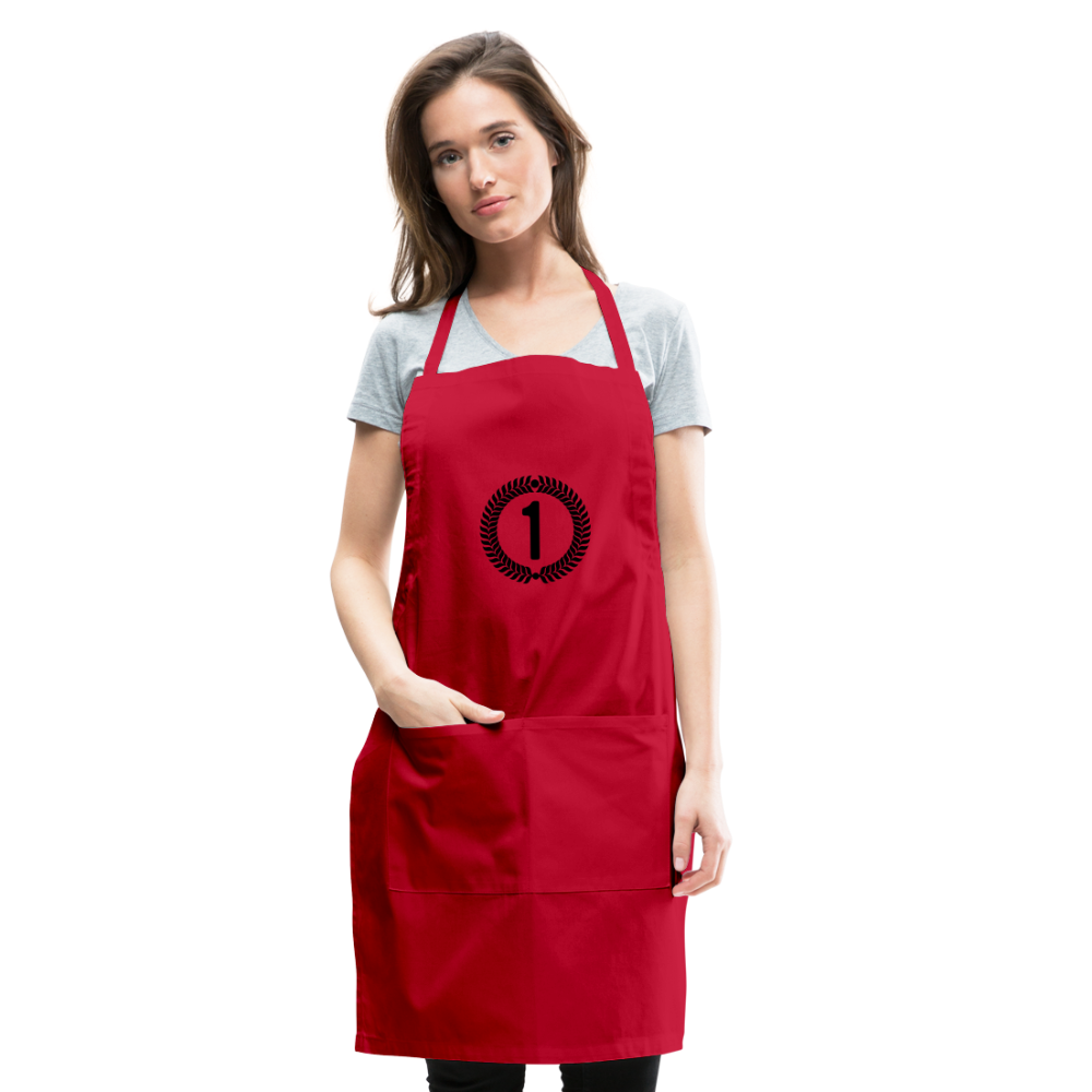 Adjustable Apron made of lightweight cotton, featuring a split front pocket and adjustable drawstring for a comfortable fit.
