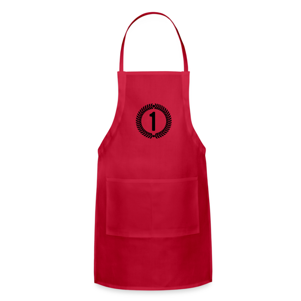 Adjustable Apron made of lightweight cotton, featuring a split front pocket and adjustable drawstring for a comfortable fit.