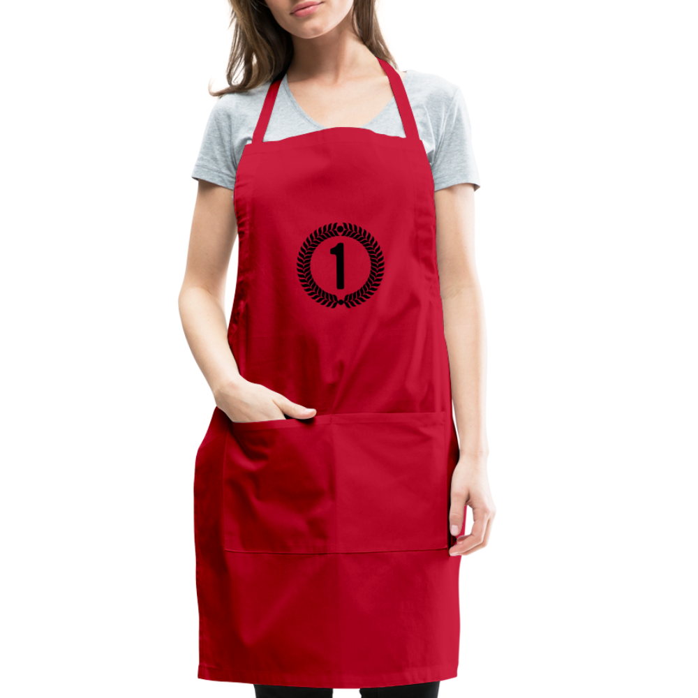 Adjustable Apron made of lightweight cotton, featuring a split front pocket and adjustable drawstring for a comfortable fit.