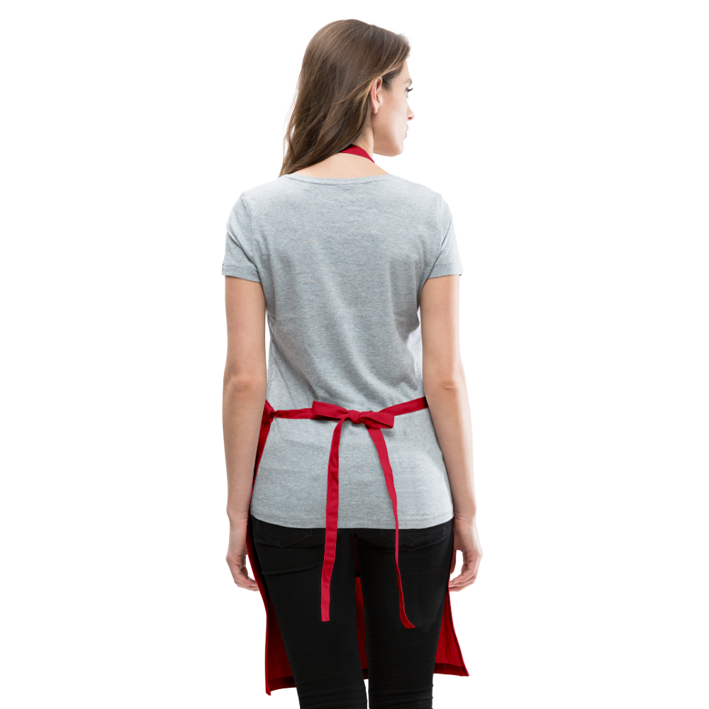 Adjustable Apron made of lightweight cotton, featuring a split front pocket and adjustable drawstring for a comfortable fit.