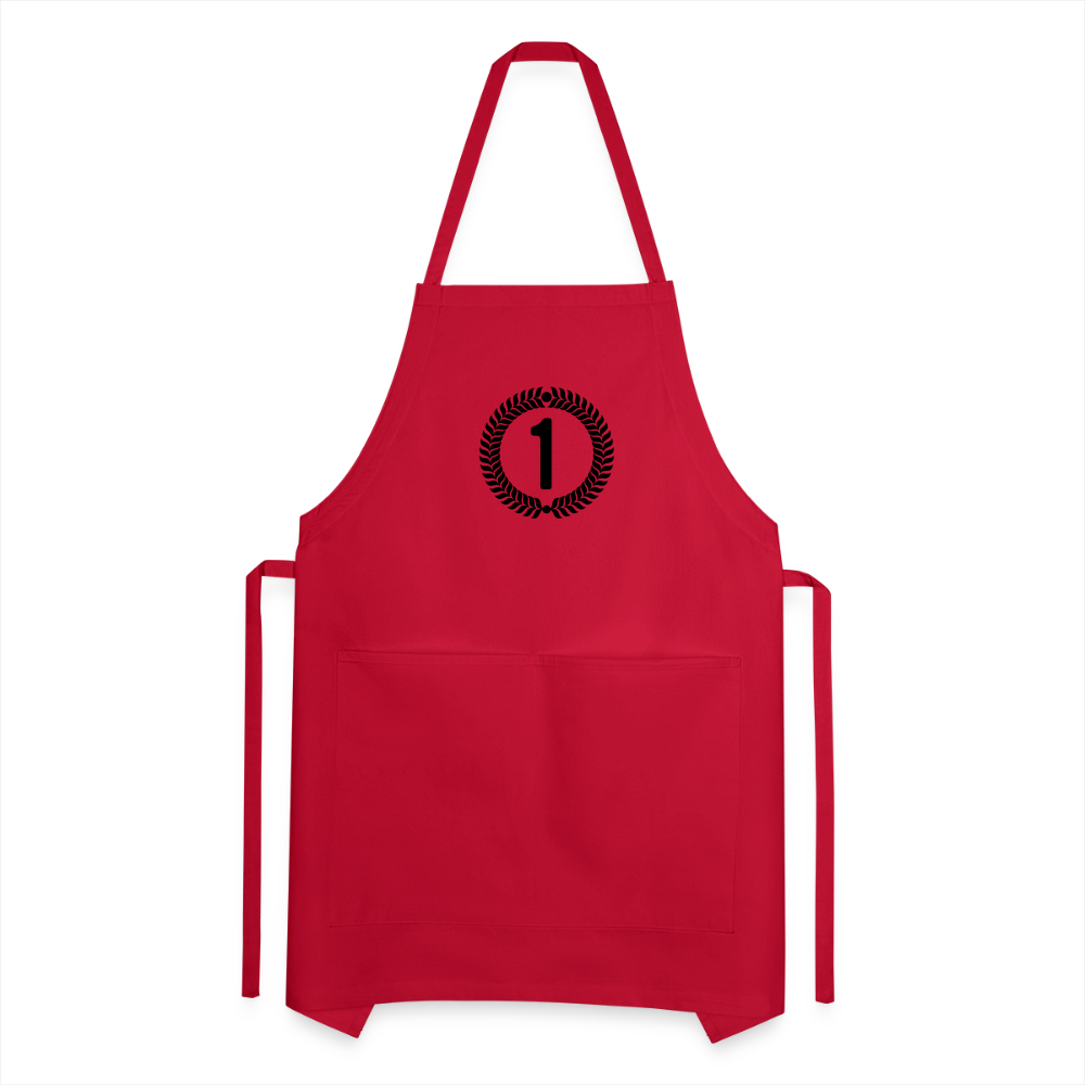 Adjustable Apron made of lightweight cotton, featuring a split front pocket and adjustable drawstring for a comfortable fit.
