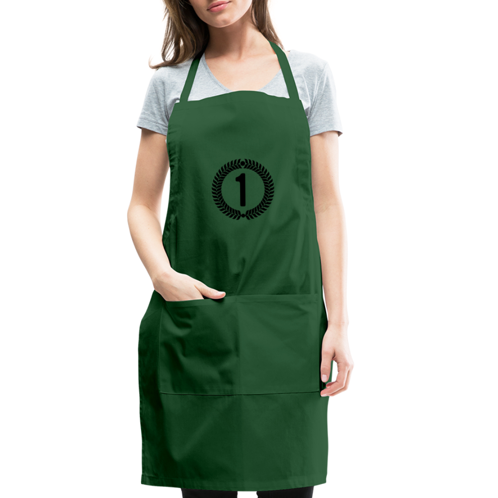 Adjustable Apron made of lightweight cotton, featuring a split front pocket and adjustable drawstring for a comfortable fit.