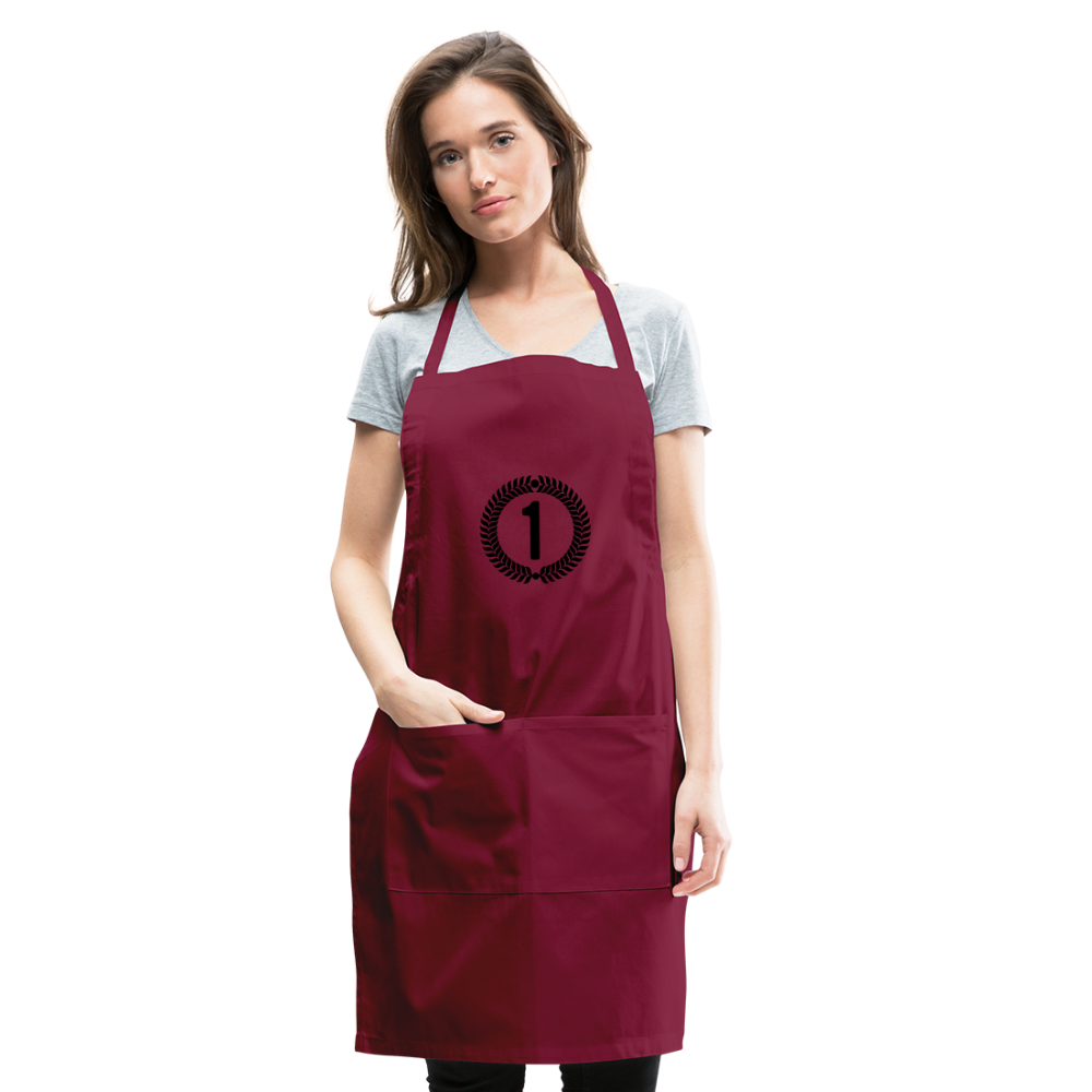 Adjustable Apron made of lightweight cotton, featuring a split front pocket and adjustable drawstring for a comfortable fit.