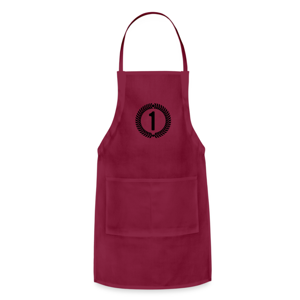 Adjustable Apron made of lightweight cotton, featuring a split front pocket and adjustable drawstring for a comfortable fit.