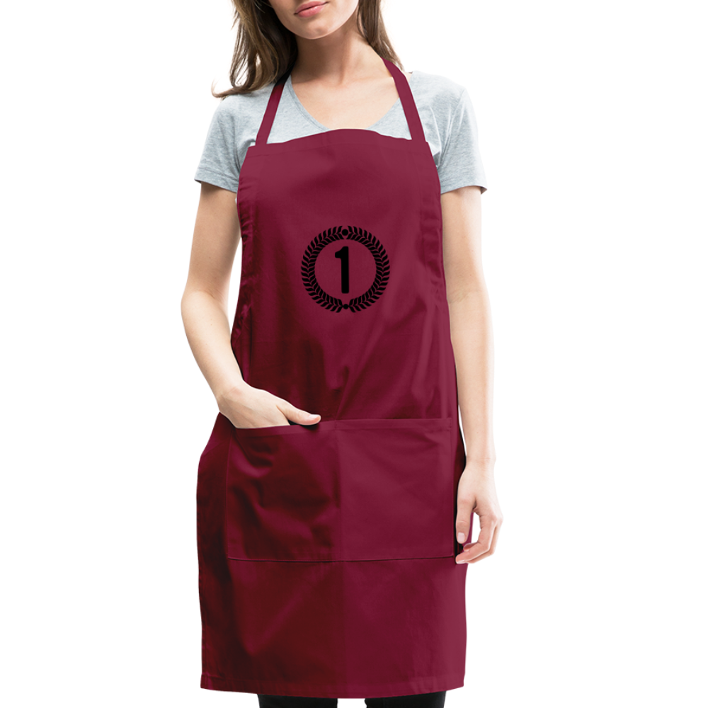 Adjustable Apron made of lightweight cotton, featuring a split front pocket and adjustable drawstring for a comfortable fit.