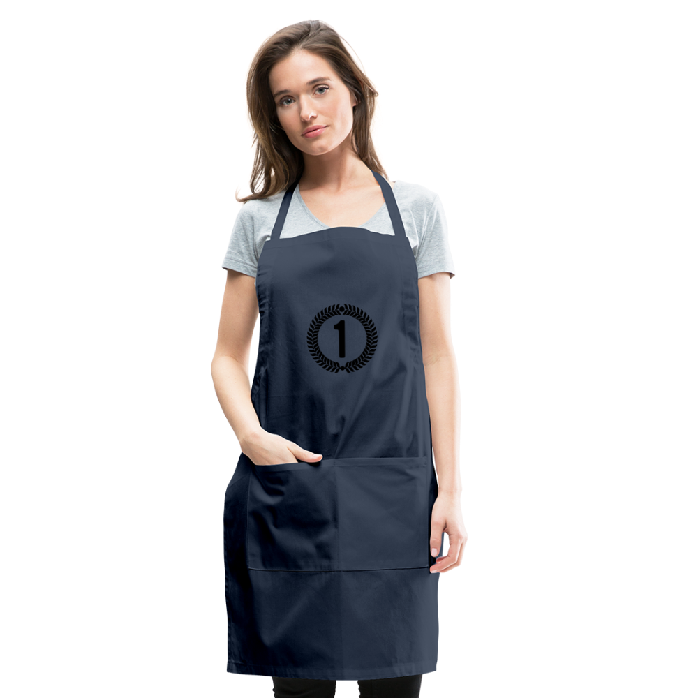 Adjustable Apron made of lightweight cotton, featuring a split front pocket and adjustable drawstring for a comfortable fit.