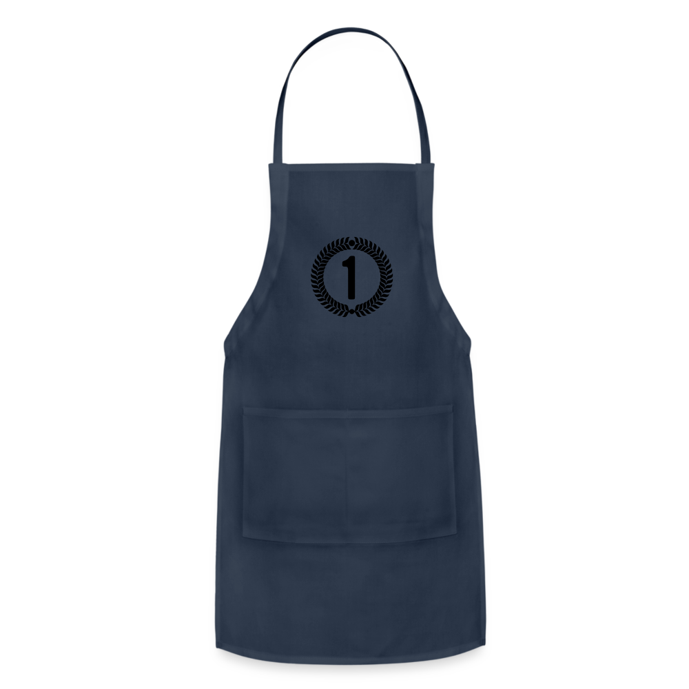 Adjustable Apron made of lightweight cotton, featuring a split front pocket and adjustable drawstring for a comfortable fit.