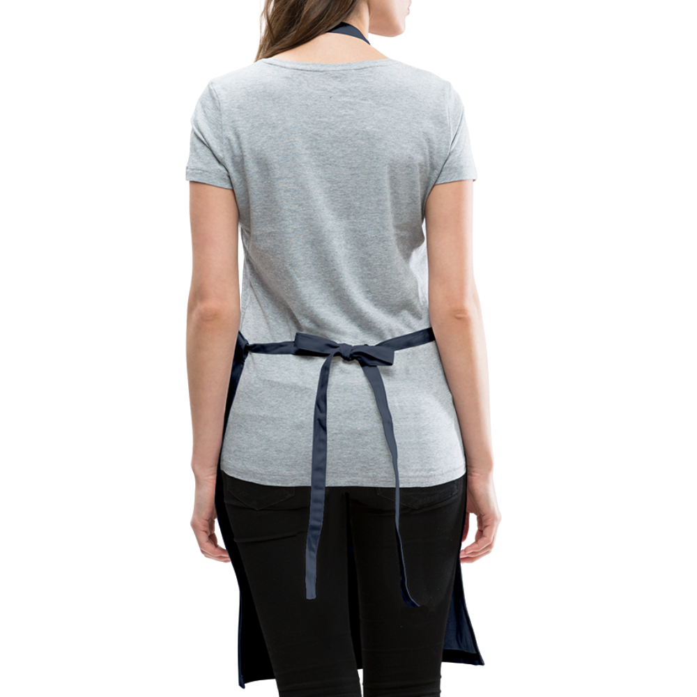 Adjustable Apron made of lightweight cotton, featuring a split front pocket and adjustable drawstring for a comfortable fit.