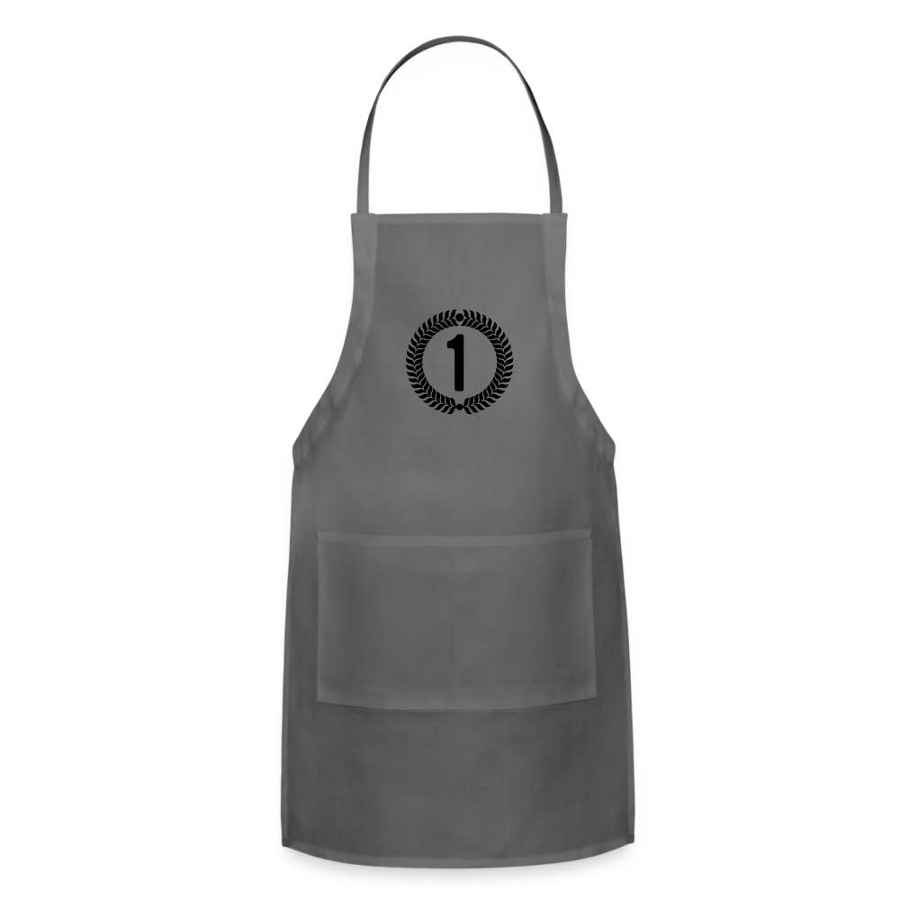 Adjustable Apron made of lightweight cotton, featuring a split front pocket and adjustable drawstring for a comfortable fit.