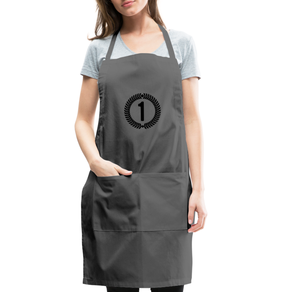 Adjustable Apron made of lightweight cotton, featuring a split front pocket and adjustable drawstring for a comfortable fit.