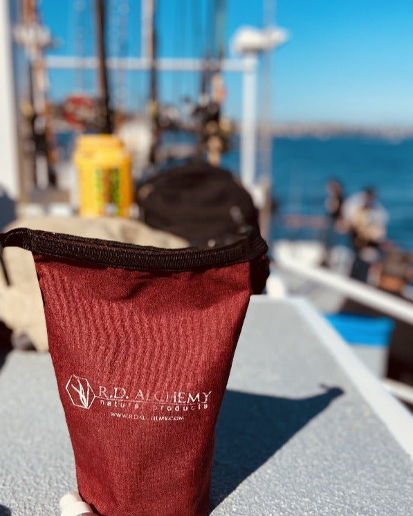 Adventure Bag containing essential outdoor protection and hydration products, designed for outdoor enthusiasts.