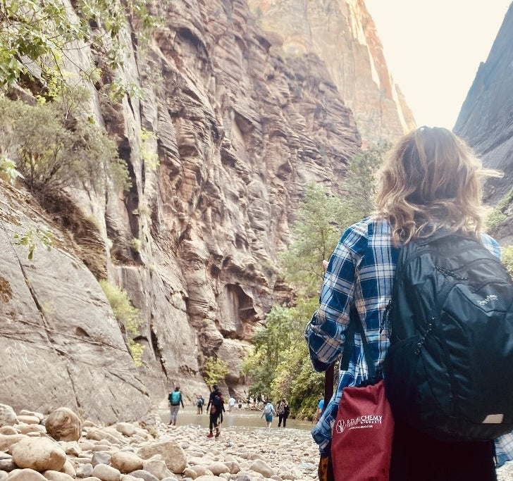 Adventure Bag containing essential outdoor protection and hydration products, designed for outdoor enthusiasts.