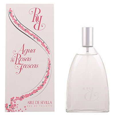 Aire de Sevilla Agua de Rosas Frescas Eau de Toilette bottle with elegant floral design.