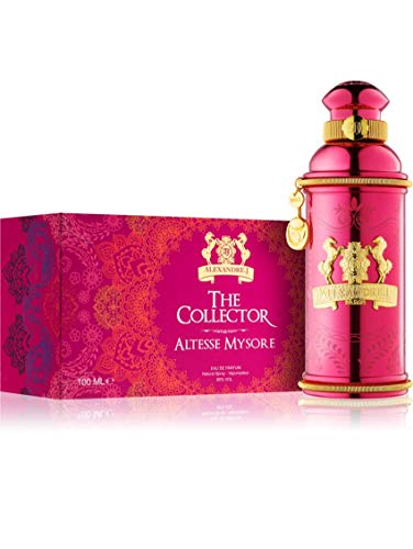 A luxurious bottle of Alexandre.J Altesse Mysore Eau de Parfum, showcasing its elegant design and rich color.