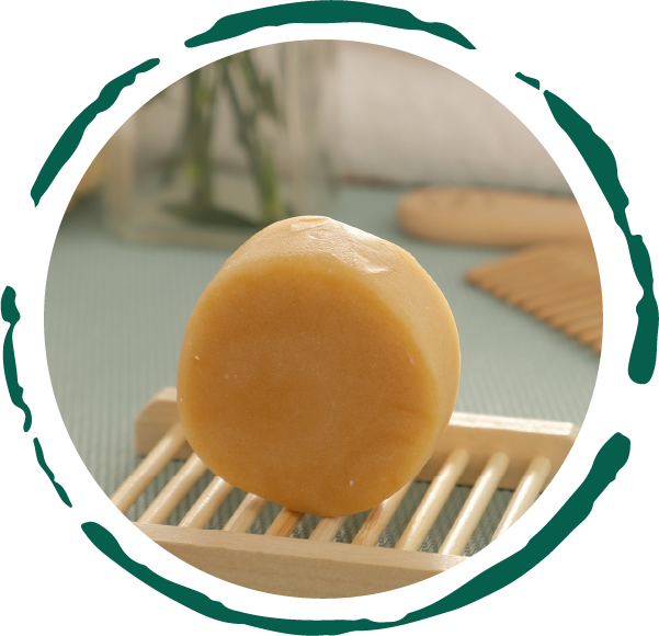 All-Natural Conditioner Bar in citrus scent, eco-friendly and zero-waste, showcasing its compact size and natural ingredients.