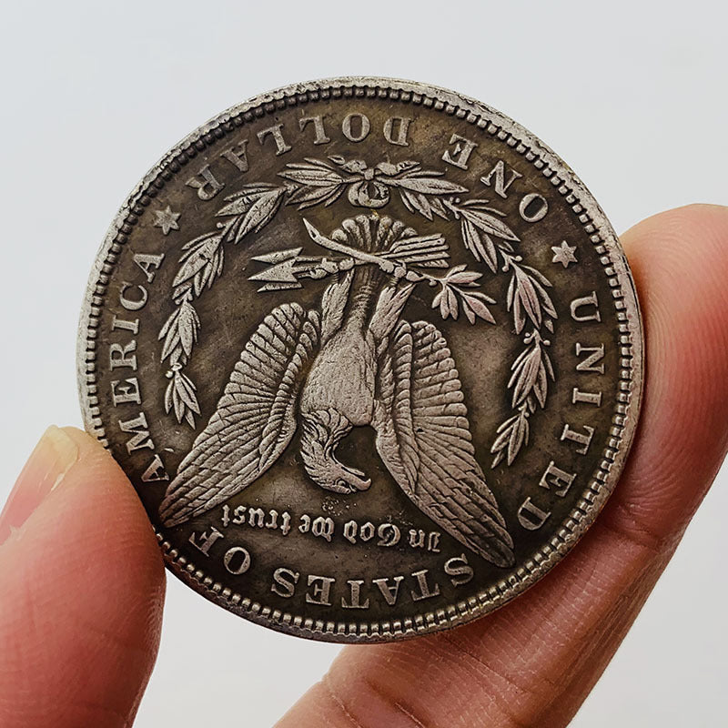 American Eagle/Toth/Horus Pyramid Brass Novelty Coin showcasing intricate Egyptian designs and vintage brass finish.