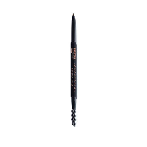 Anastasia Beverly Hills Brow Wiz Skinny Brow Pencil in Medium Brown, featuring an ultra-fine tip and spoolie brush for precise brow application.