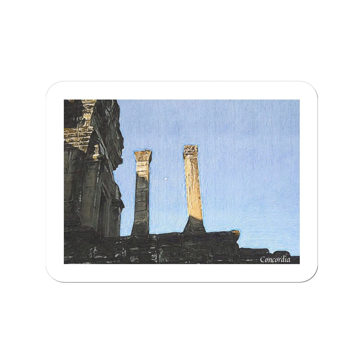 Angkor Wat Sticker on a white background showcasing intricate design and vibrant colors.