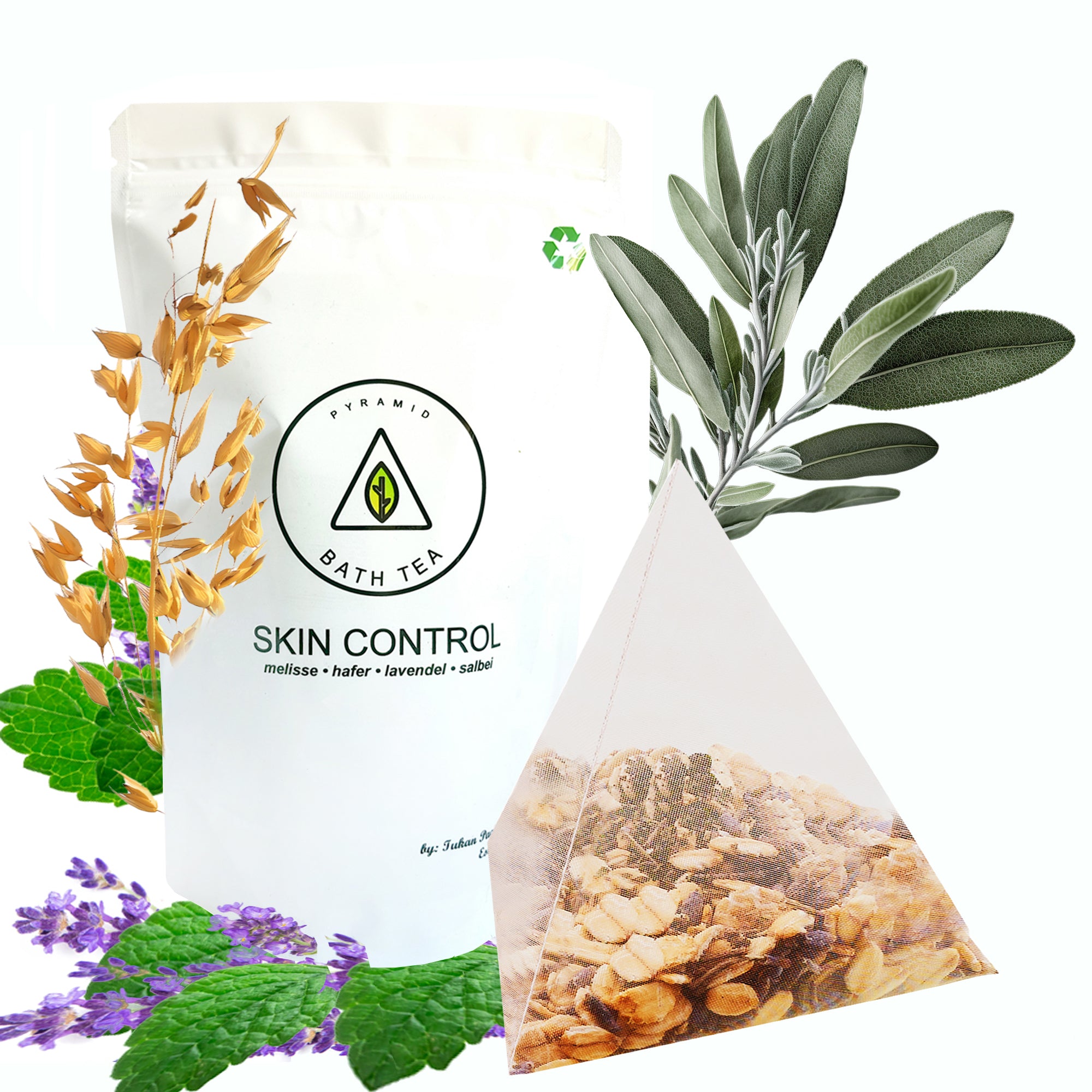 Eine Frau, die ein Gesichtsdampfbad mit Kräutern zur Behandlung von Akne und fettiger Haut anwendet.