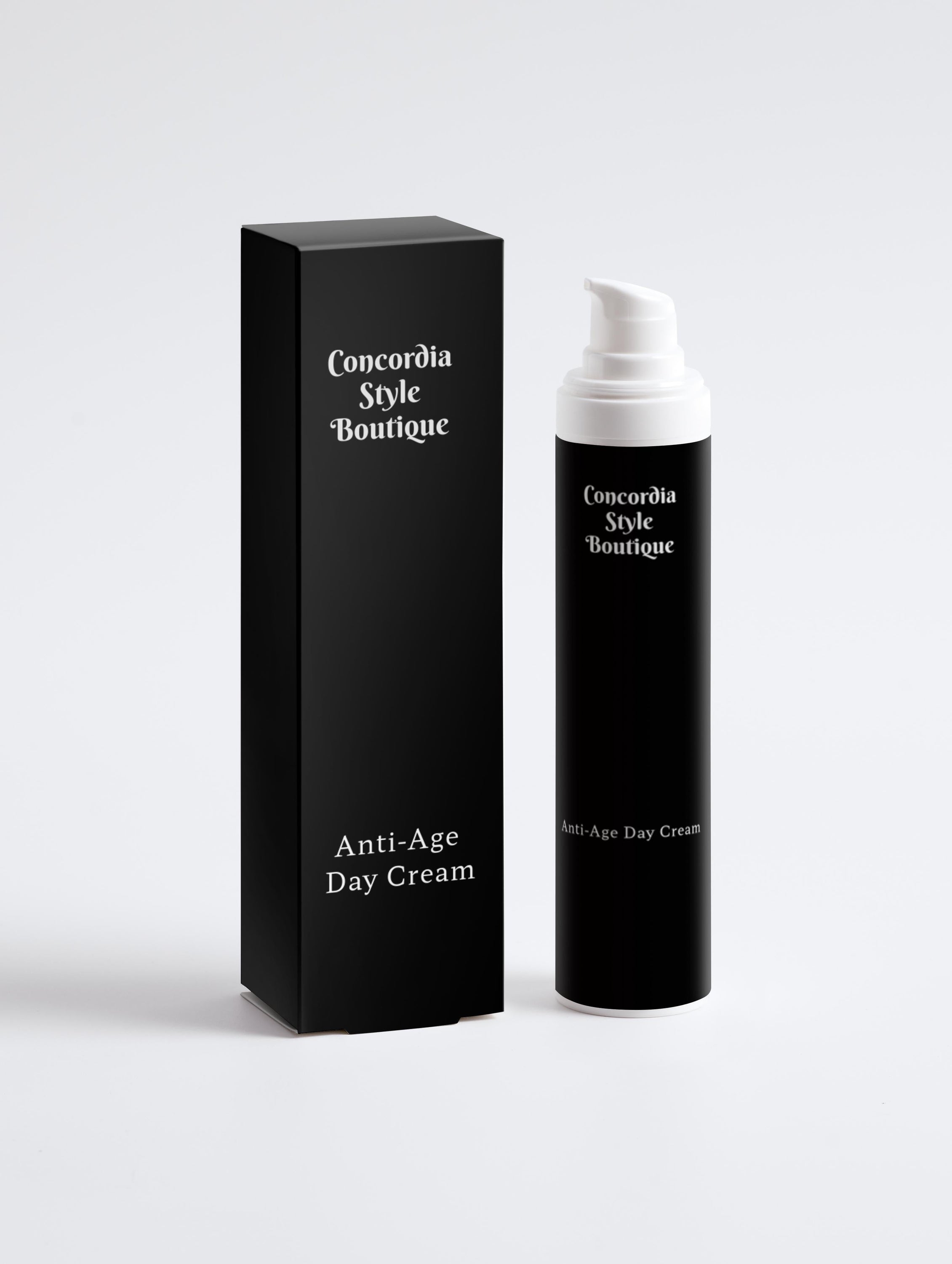 Anti-Ageing Day Cream in a sleek jar, showcasing its velvety texture and natural ingredients.