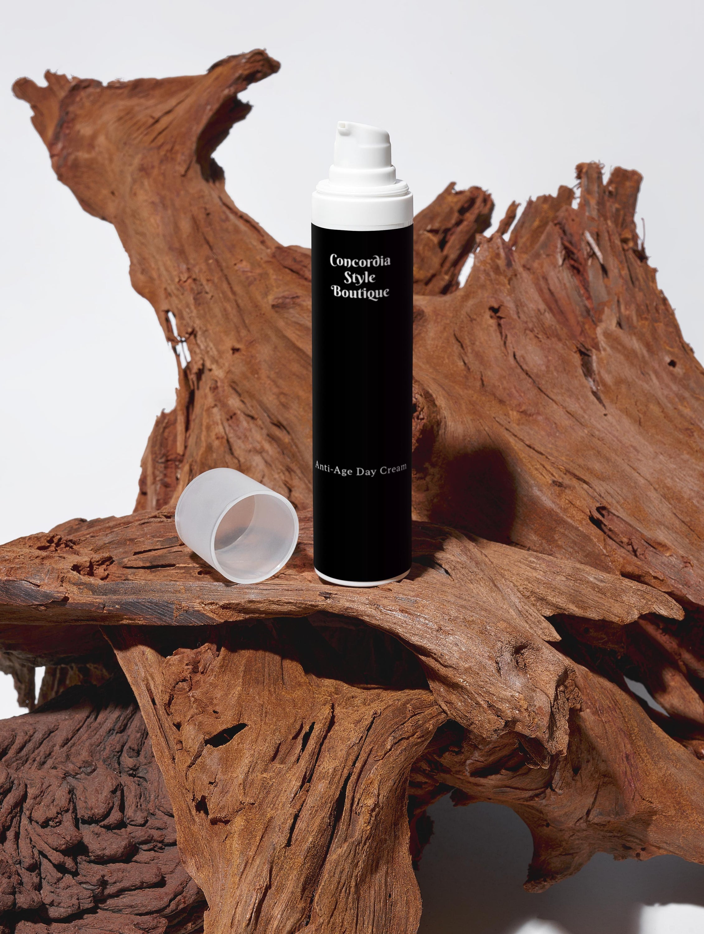 Anti-Ageing Day Cream in a sleek jar, showcasing its velvety texture and natural ingredients.