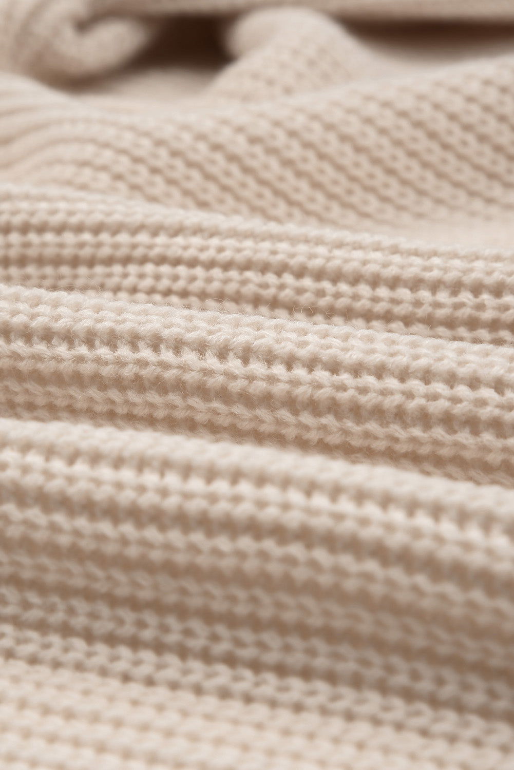 Apricot hooded cardigan with pockets, open front design, stylish knitted fabric, perfect for casual wear.