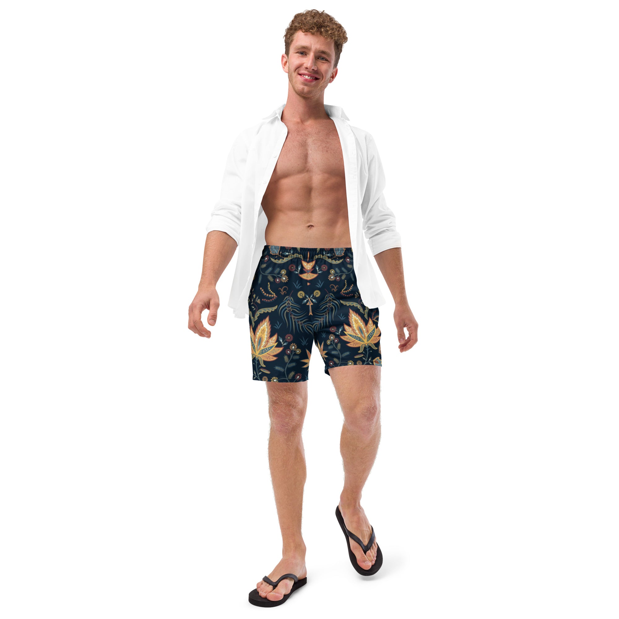 Ariel men's swim trunks in vibrant colors, featuring quick-drying fabric and multiple pockets, ideal for summer activities.