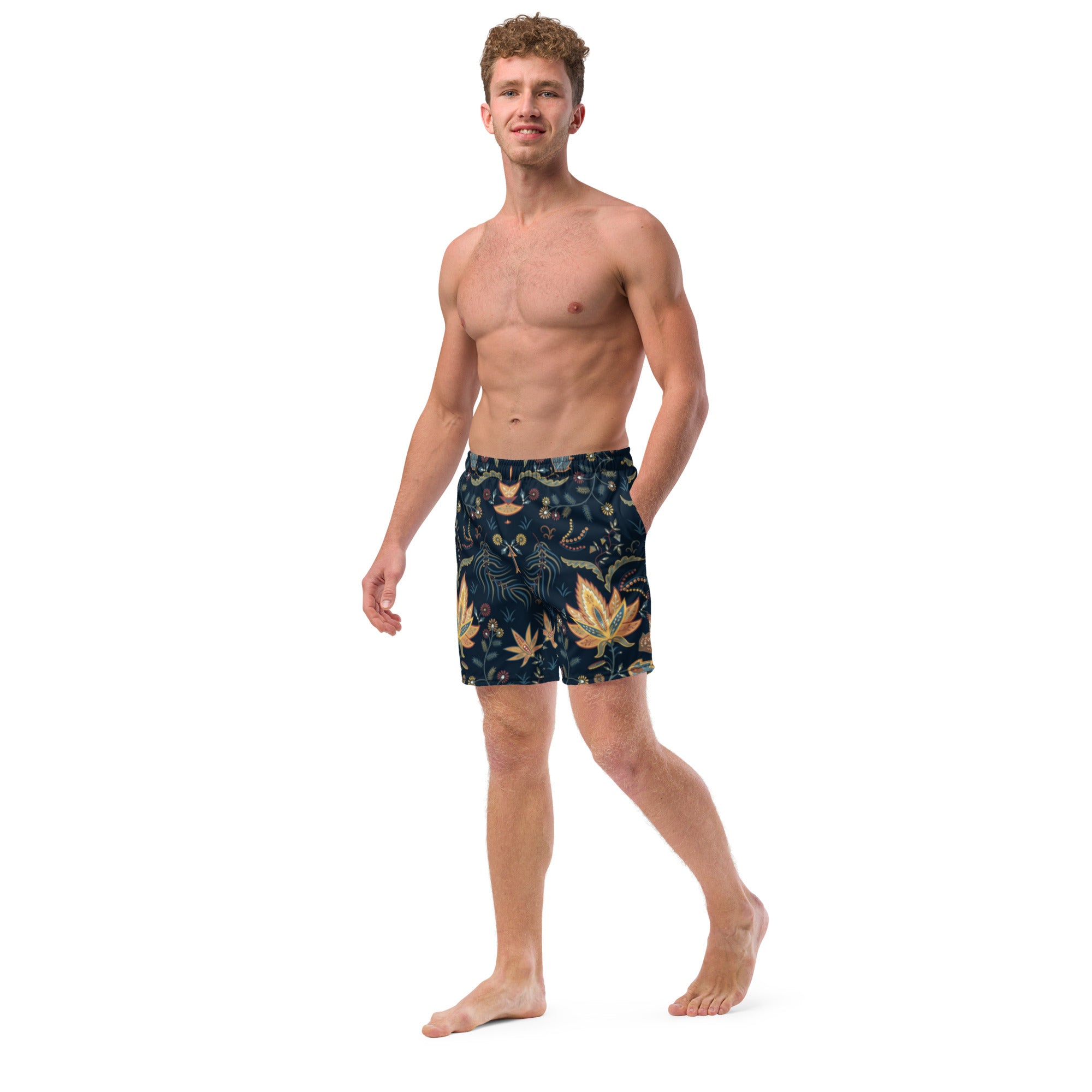Ariel men's swim trunks in vibrant colors, featuring quick-drying fabric and multiple pockets, ideal for summer activities.