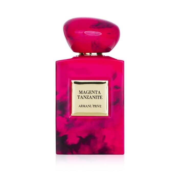 Armani Privé Magenta Tanzanite Eau de Parfum in an elegant magenta bottle, showcasing luxury and sophistication.